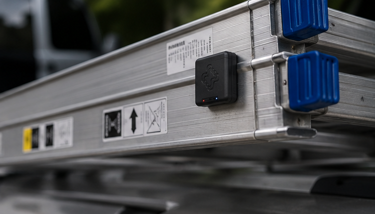 Juxta tag on aluminum extension ladders