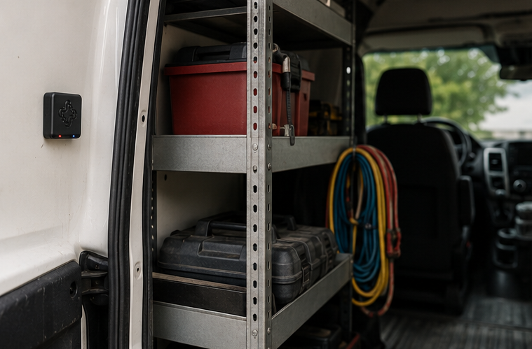 Juxta Asset Tag mounted inside a work van